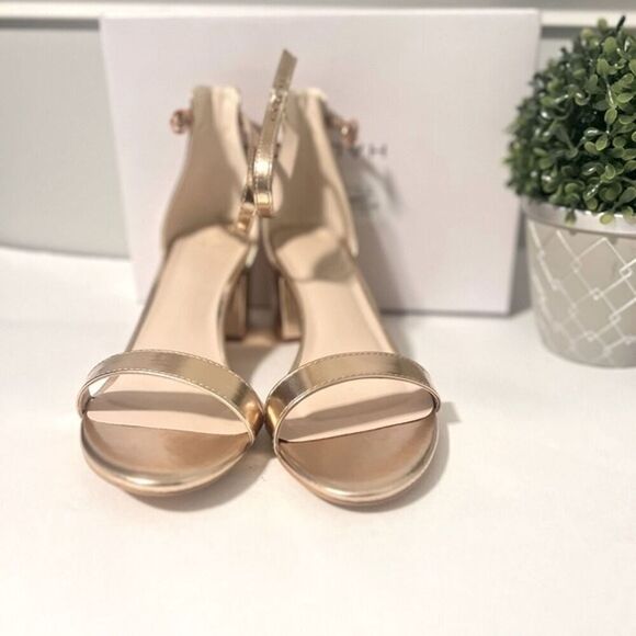 H Halston Women's Practical Block Heel Dress Sandals in Rose Gold Size 8.5and 9 - Picture 9 of 10